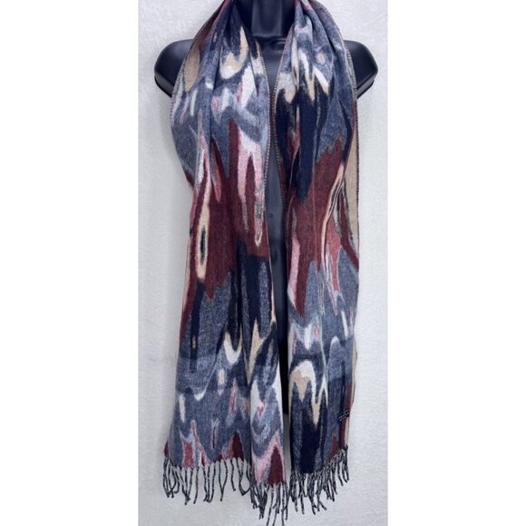 Fraas Eco Cashmink Ripple Print Colorful Soft Scarf NWT - Picture 1 of 12